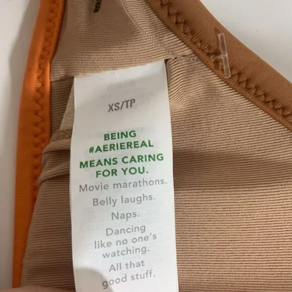 Aerie NWT Brown Tan Orange Adjustable Bikini Bra Size XS Women’s - Picture 5 of 6